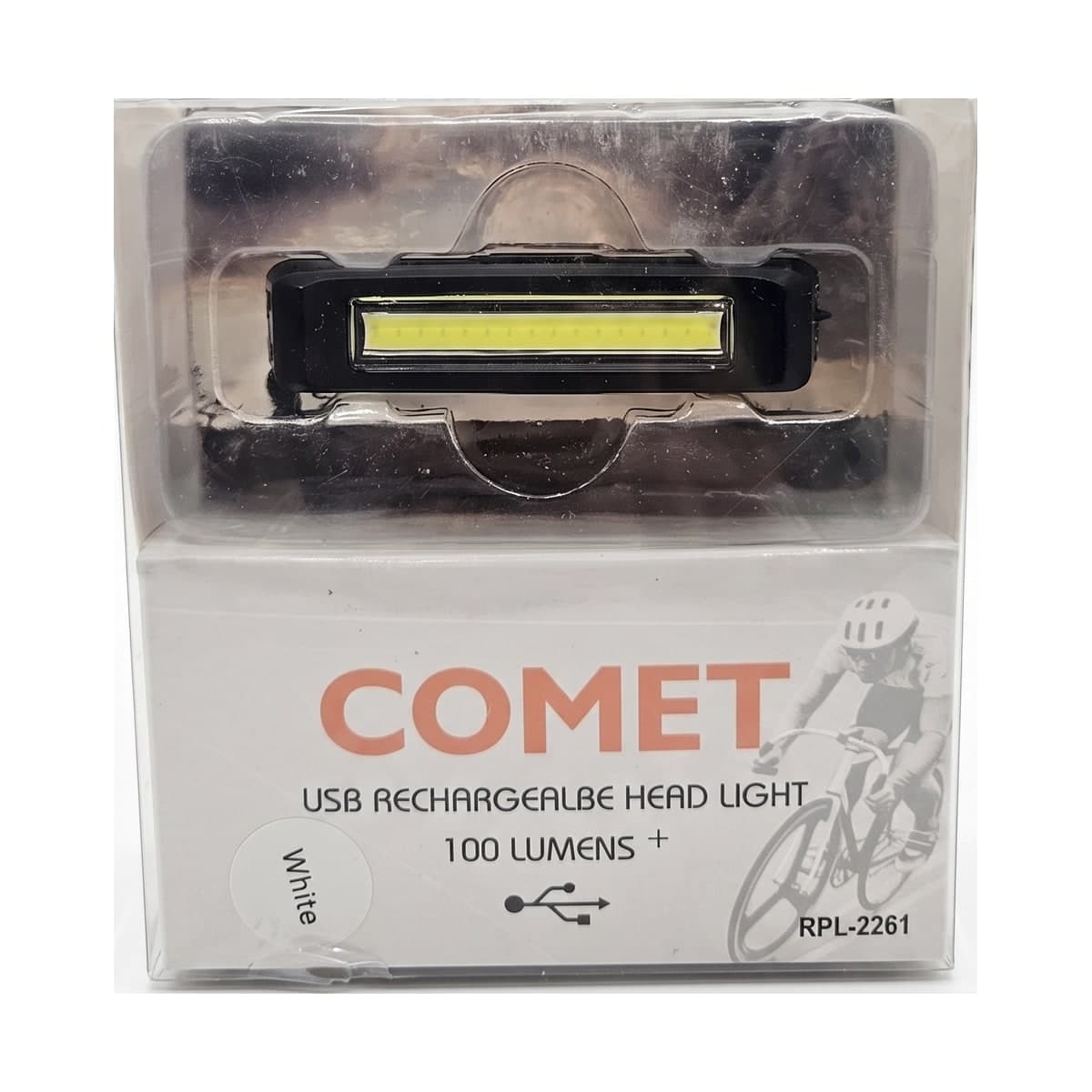 פנס קדמי Comet COB בהטענת USB — 100 לומן