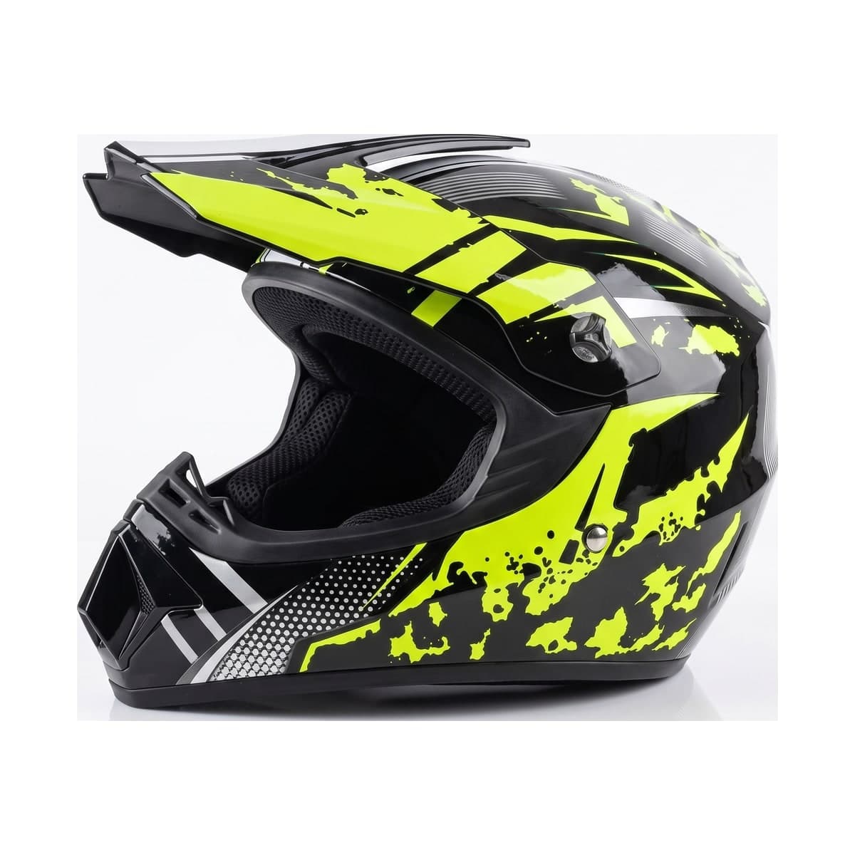 קסדת MX מלאה — שחור / צהוב זוהר