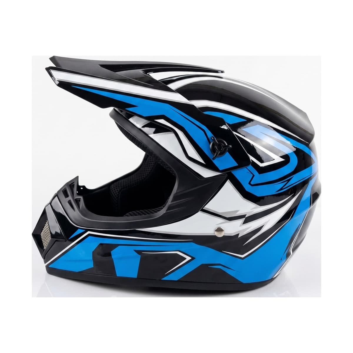 קסדת MX מלאה — שחור מבריק / כחול