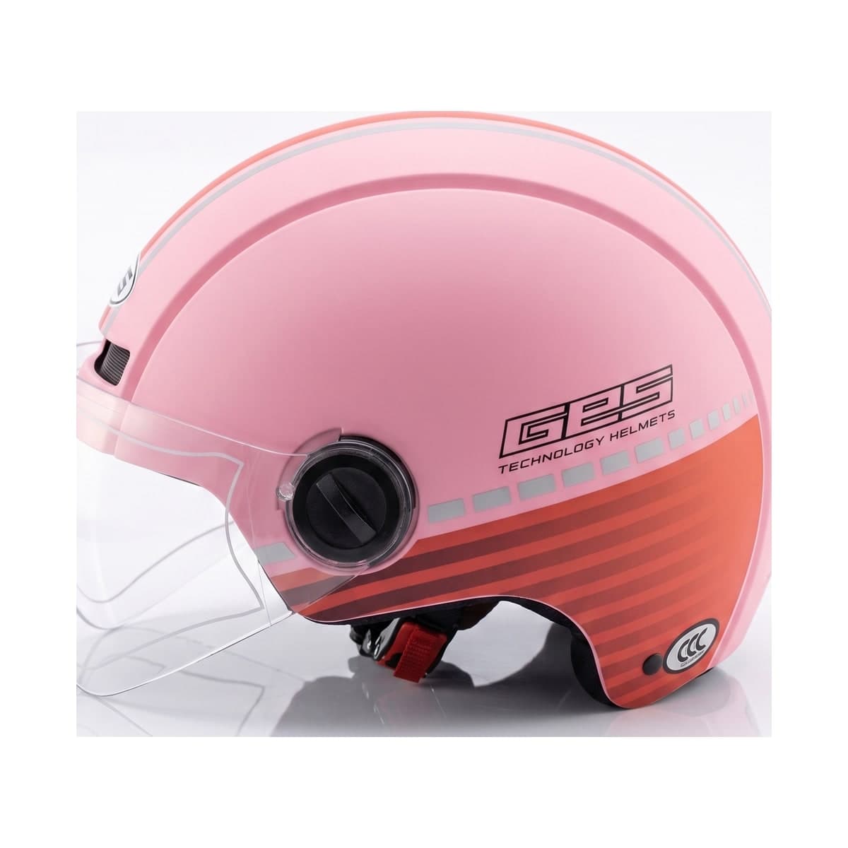 קסדת קטנוע אופן-פייס עם מצחייה — ורוד