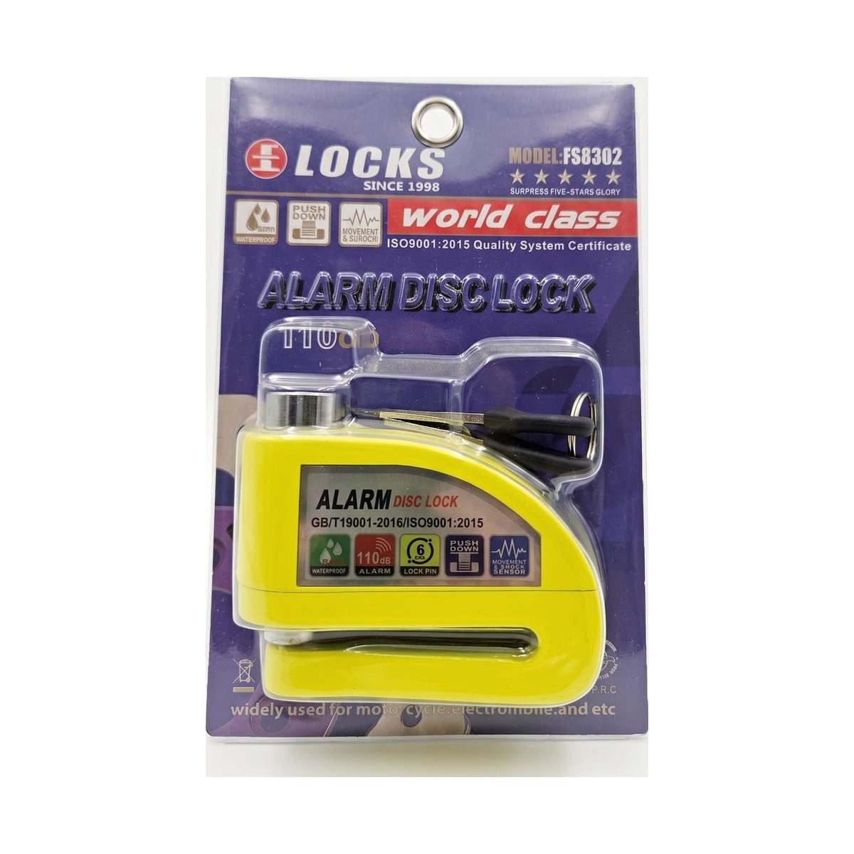 110 dB Alarm Disc Lock