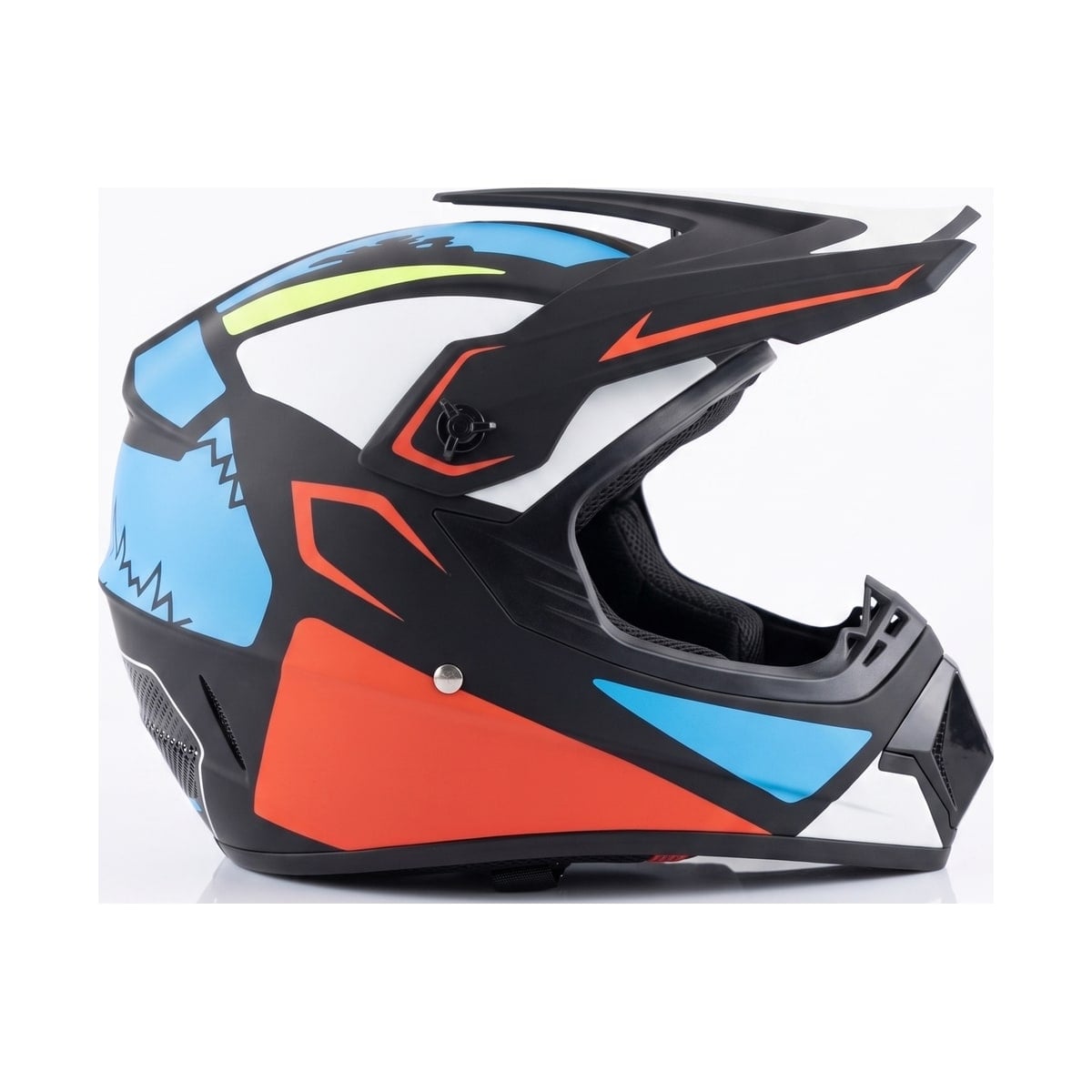 Full-Face MX Helmet — Blue / Orange