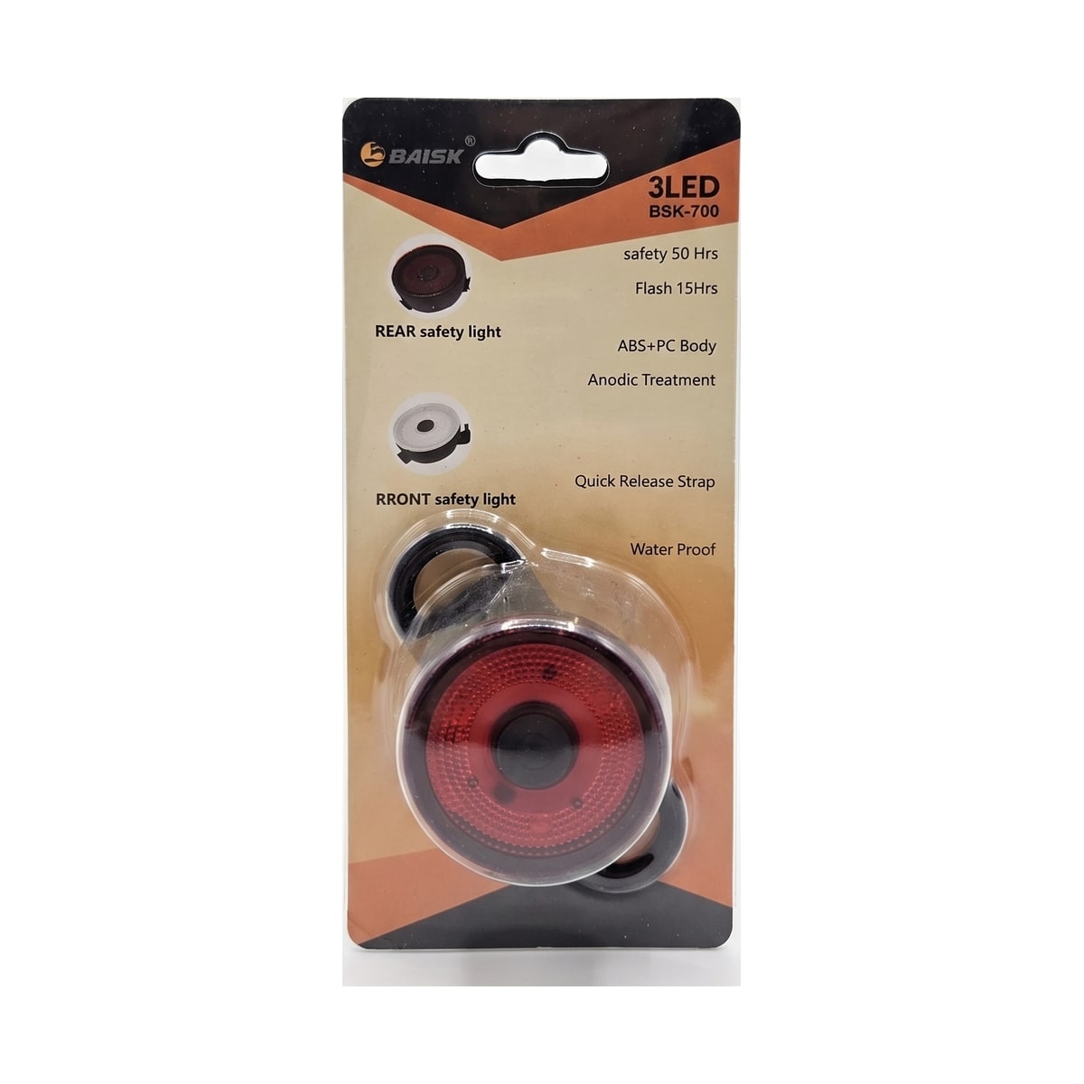 פנס בטיחות אחורי BAISK BSK-700 עם 3 LED